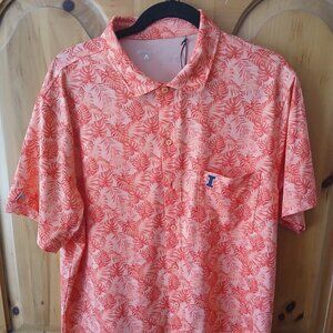 Antigua Camp Shirt Large Short Sleeve Button Up Illinois Fighting Illini NWT